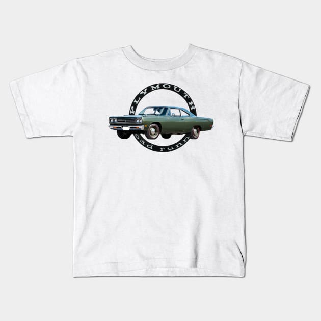 1969 Roadrunner on back Kids T-Shirt by Permages LLC